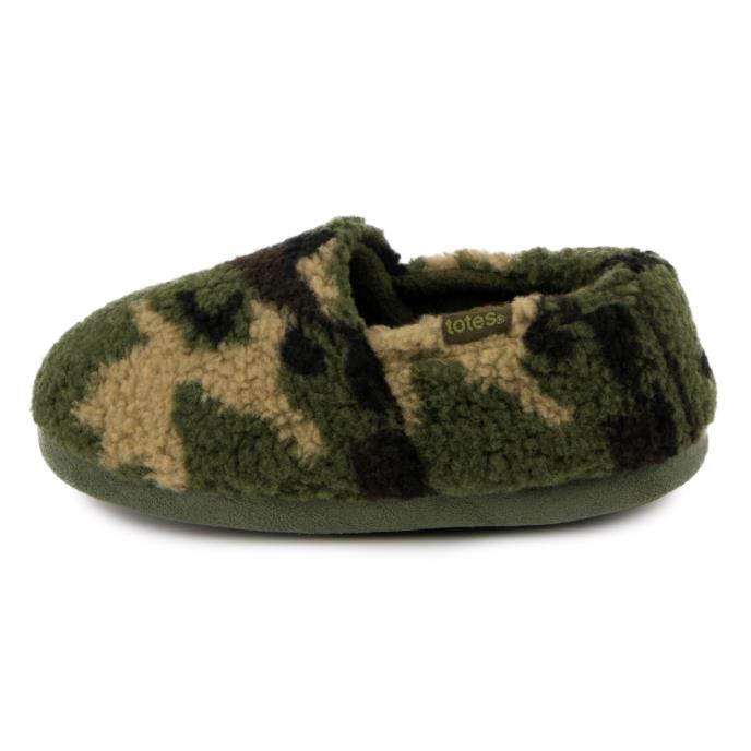 totes Boys Short Full Back Slippers Green Extra Image 4